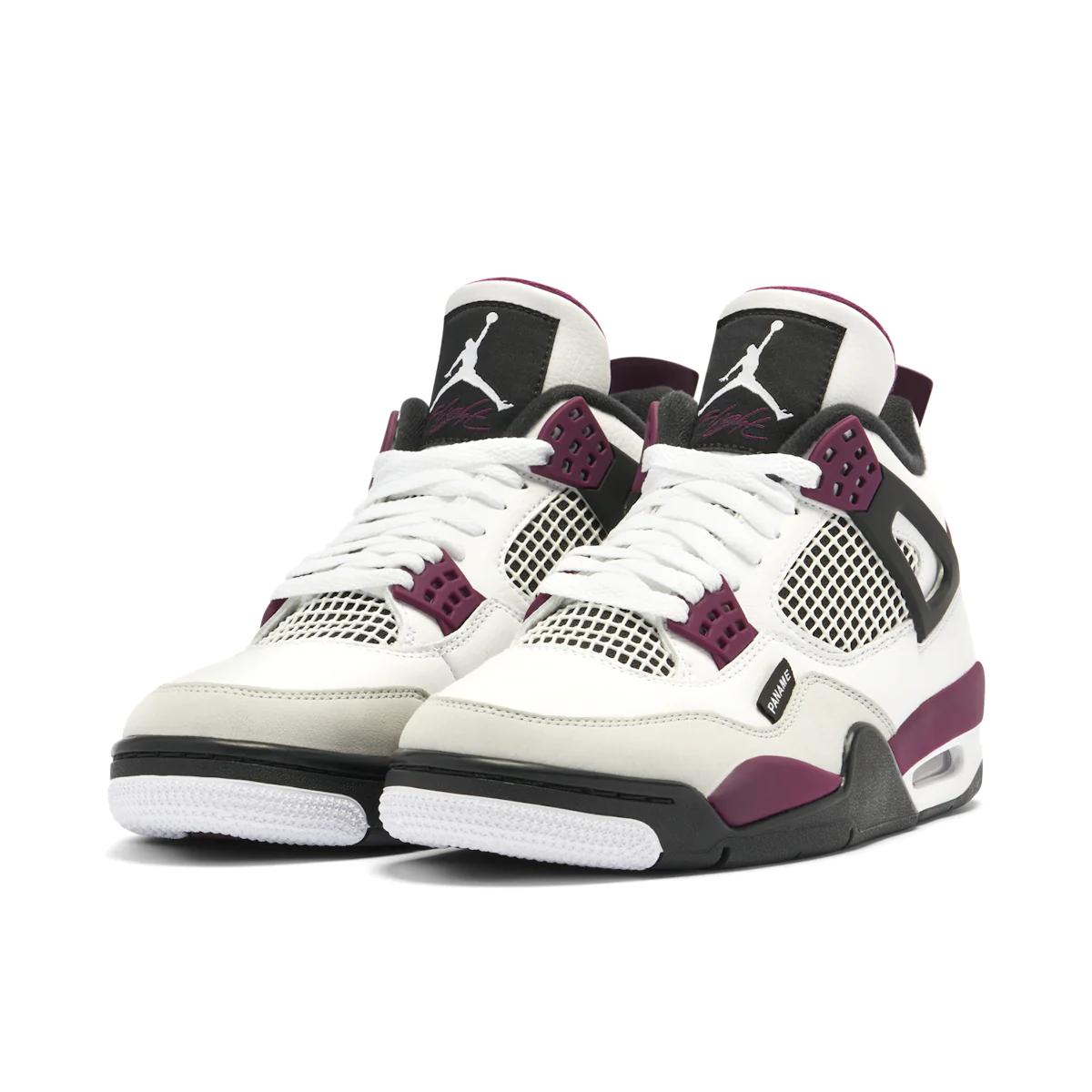 AIR JORDAN 4 X PSG WHITE NEUTRAL GREY BORDEAUX - Sneakerz Club UK
