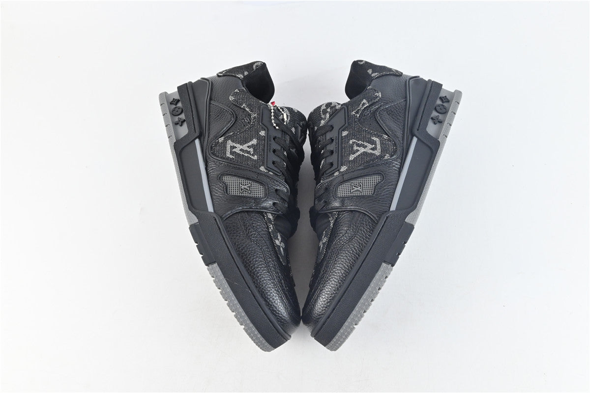 LV Trainer Black Denim - Sneakerz Club UK