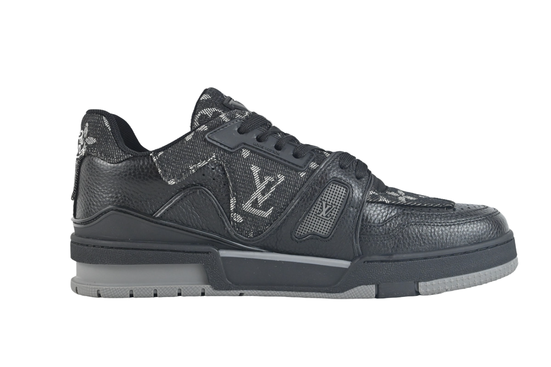LV Trainer Black Denim - Sneakerz Club UK