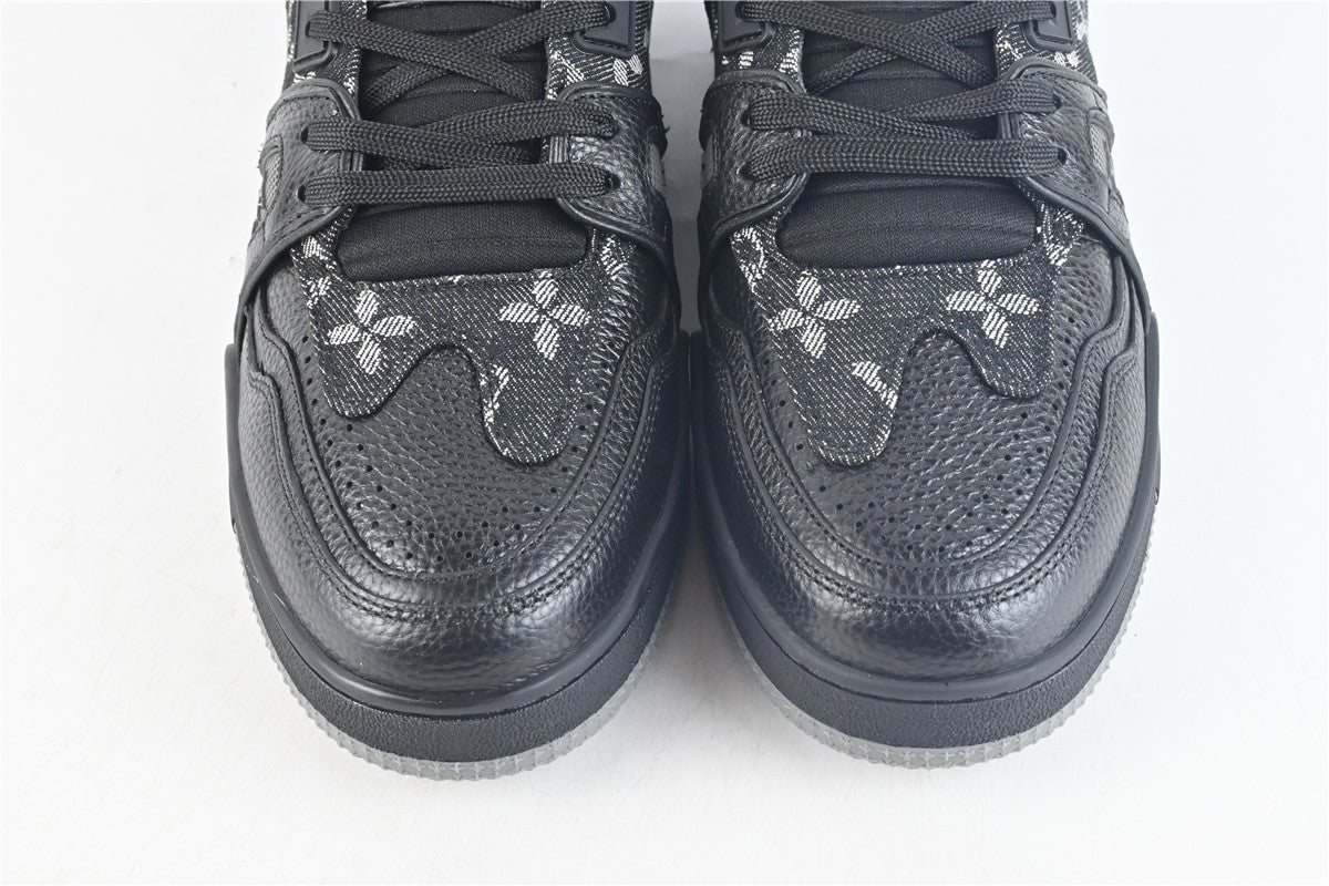 LV Trainer Black Denim - Sneakerz Club UK