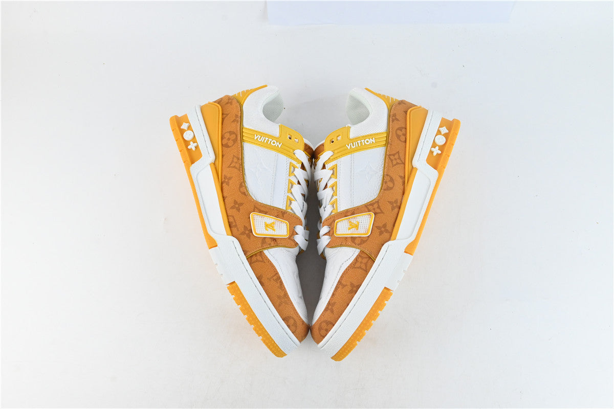 LV Trainer Yellow Monogram Denim White - Sneakerz Club UK